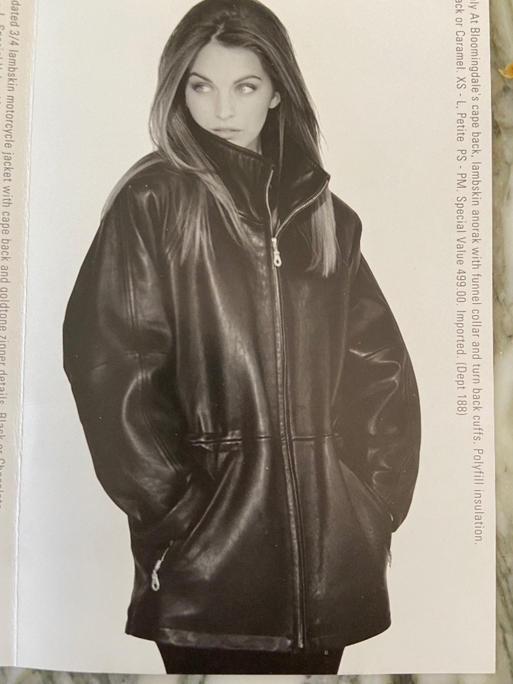 Classic Andrew Marc Lambskin Leather Anorak Coat